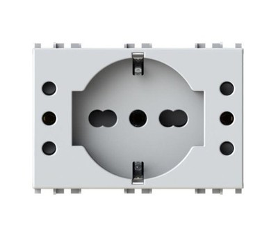 4Box P503 Schuko-Steckdose und zwei 10A Vimar Arke Steckdosen weiß - 4BP503.V19