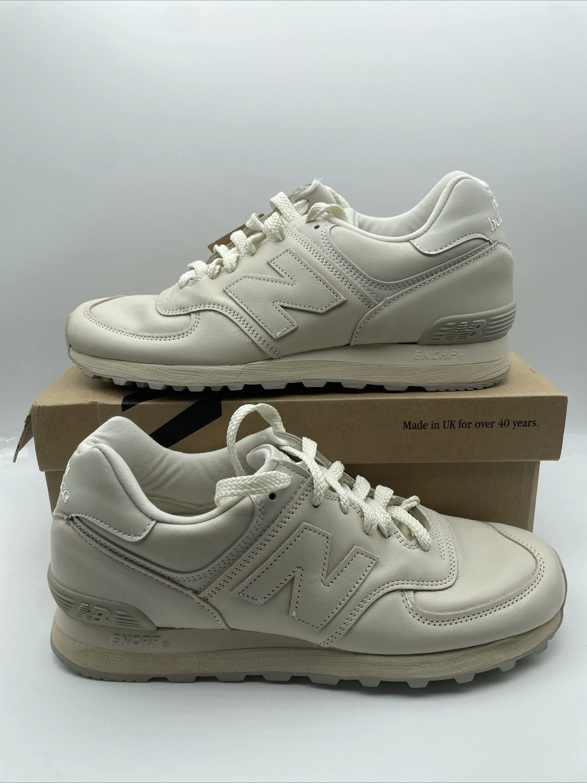 Scarpe casual New Balance 576 Made In England pelle beige UK 8 vedi foto
