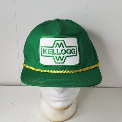 Vintage Kellogg Seed Corn Agriculture Rope Strapback Hat 80s Farm Promo