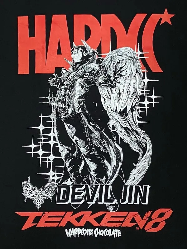 TEKKEN8 DEVIL JIN T-shirt Hardcore Chocolate Japan New Black
