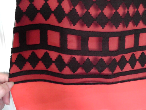 Women's Principles Size 14 Petite Orange & Black Diamond & Square Pattern Top - Picture 9 of 11