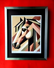 🔥AIDAN FLUX | Hand Signed Original Print Framed LtdED of 69 COA MY CUBIST HORSE
