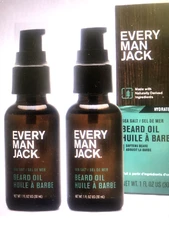 2 EVERY MAN JACK MOISTURIZING SEA SALT  beard oil 1 fl oz ea w/natural oils  NEW