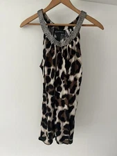 INC International Concepts Women's Night Animal Print Halter Tank Top Sz Small
