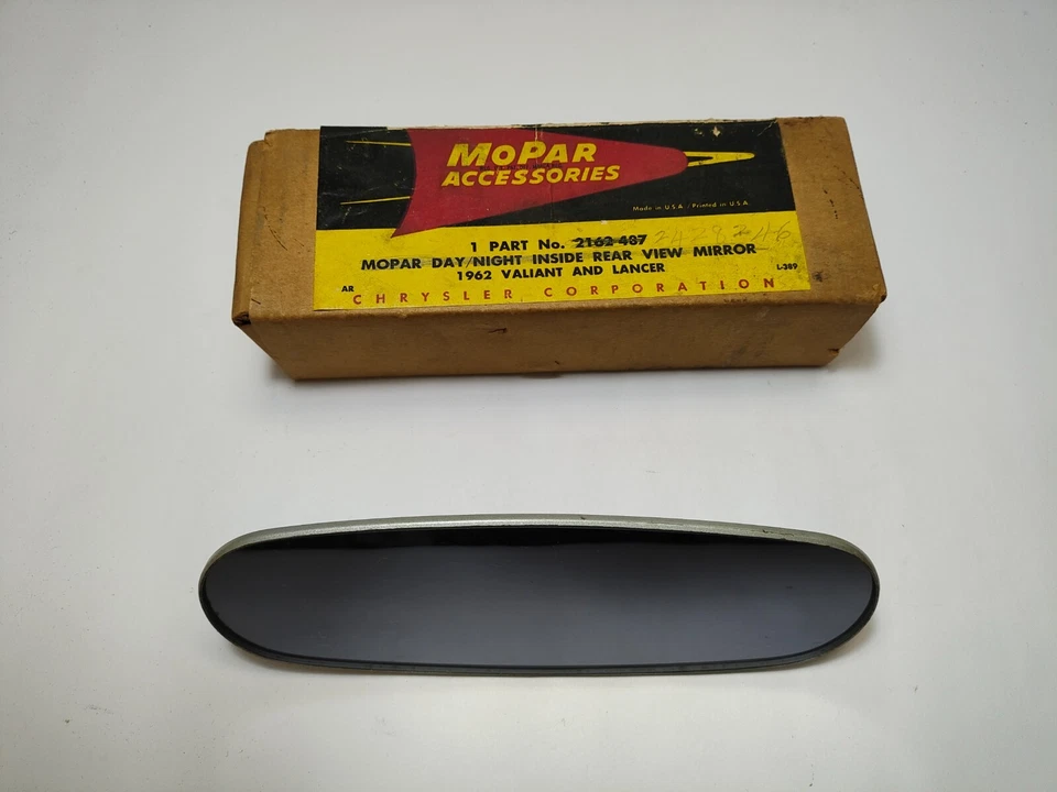 1962-66 Plymouth Dodge Lancer Non-Prismatic Inside Rear View Mirror 2428246 NOS - Image 3 of 4