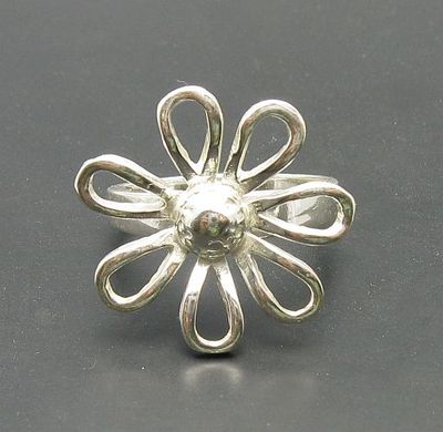 Sterling Silber Ring echt gestempelt massiv 925 Blume Handarbeit Top Qualität