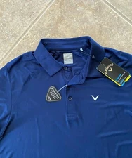 Callaway Opti-Dri Golf Shirt B & T 1X 1XB Peacoat Navy Blue UPF 50 Stretch NWT