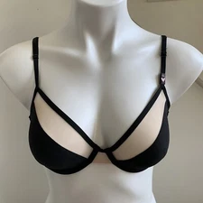 Victoria's Secret Demi Bra Black Unlined Nude Mesh Wired Luxe Lingerie U Pick Sz