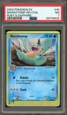 Pokemon Marshtomp EX Ruby & Sapphire Reverse Holo #40 PSA 7
