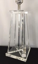 Lucite Clear Sculptural Table Lamp Thick And Heavy