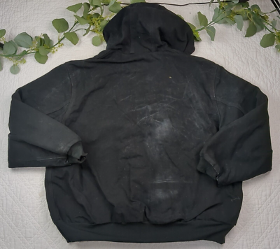 VTG Carhartt Men's Black Full Zip Made in USA Canvas Jacket Size