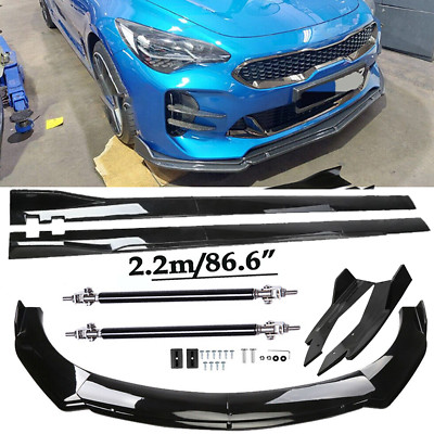 Front Bumper Lip Splitter Spoiler Side Skirts Strut Rods For Kia Stinger  R