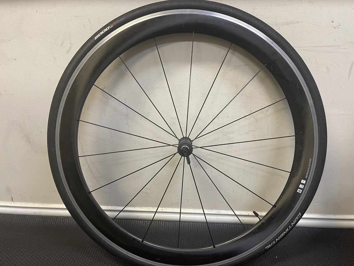 700c Bontrager Aura 5 Front Wheel Clincher Aluminum Carbon 700c Bontrager Aura 5 Front Wheel Clincher Aluminum Carbon