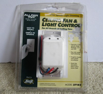 Hunter All Fan 3 Sds Light Dimming Ceiling Control Model 27182 Hunter All Fan 3 Sds Light Dimming, Hunter Ceiling Fan And Light Control 27182