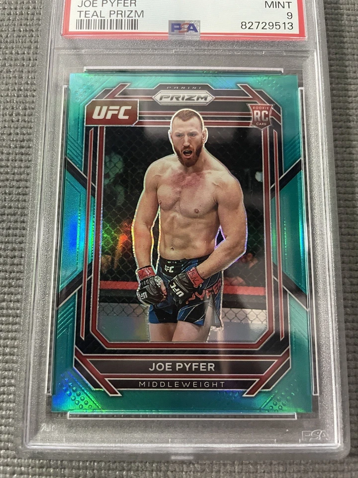 2023 UFC Prizm Joe Pyfer RC Teal #'d /49 PSA 9 POP 2 With NONE graded higher - Image 2 of 2