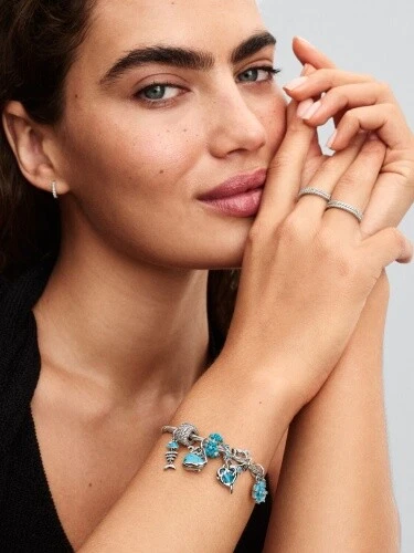 Türkisfarbener Fischgräte PANDORA  Charm-Anhänger Sterling-Silber 793894C01 - Bild 4 von 4