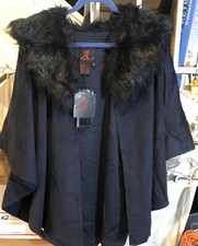 adrienne landau faux fur Cape Navy Blue Size Small
