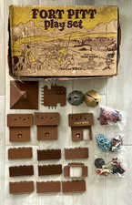 VINTAGE HTF MARX 1959 FORT PITT PLAYSET R3741 ORIGINAL BOX INCOMPLETE PARTS ONLY