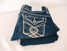 Maurices Women's blue Jean 5/6 Regular Embellished Denim Bling, ck measurements