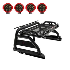 Black Horse ATRB9BK-PLR Atlas Roll Bar Kit 7.0" Black for 20-25 Jeep Gladiator
