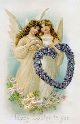 Teen Easter Angels with Flowers