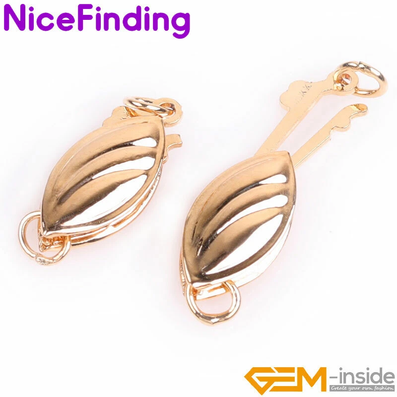 14K Gold Filled Stripe Fringe Clasps Necklace Bracelet Jewelry Making Connector - Image 4 of 4