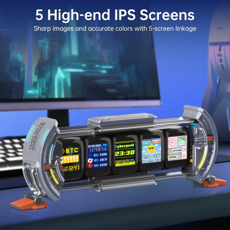 Divoom Times Gate - Cyberpunk Gaming Setup Digital Clock with Smart APP Contr... - Image 3 of 4