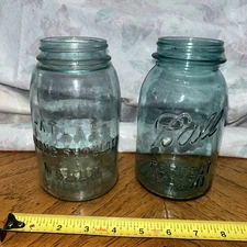 Blue Vintage Ball Perfect Mason Jar Quart Size and atlas strong shoulder quart