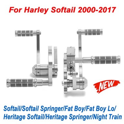 Polished Billet Forward Controls FootPegs For Harley Softail FXST Heritage FLSTC
