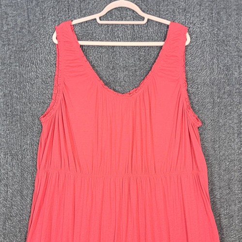 Vestido Stan Herman House para mujer 2X rosa salmón sin mangas ropa de salón maxi - Imagen 10 de 12
