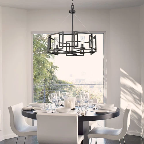 Golden Marco 5-Light Chandelier in Matte Black - Picture 4 of 5