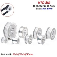 HTD 8M Timing Belt Smooth Tooth Idler Drive Pulley 15 16 20 24 25 30 Tooth, CNC