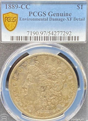 1889 CC $1 MORGAN SILVER DOLLAR RARE KEY DATE PCGS GENUINE XF DETAIL NO RESERVE