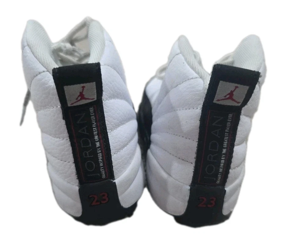 Jordan 12 Retro Shoes Boys 12C Black White Youth Playoff PS Sneakers 151186162 - Image 2 of 4