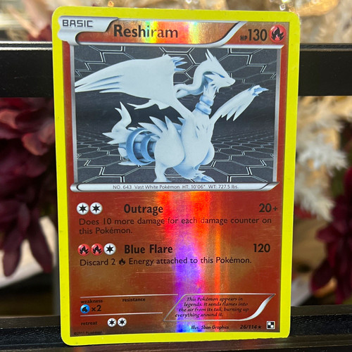 Pokémon Reshiram 26/114 Black & White Holo Rare HP 130 (2011)