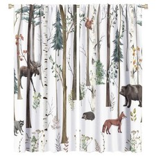 Rustic Lodge Window Curtains, Vintage Cabin Country Hunting Wild Animal Bear ...