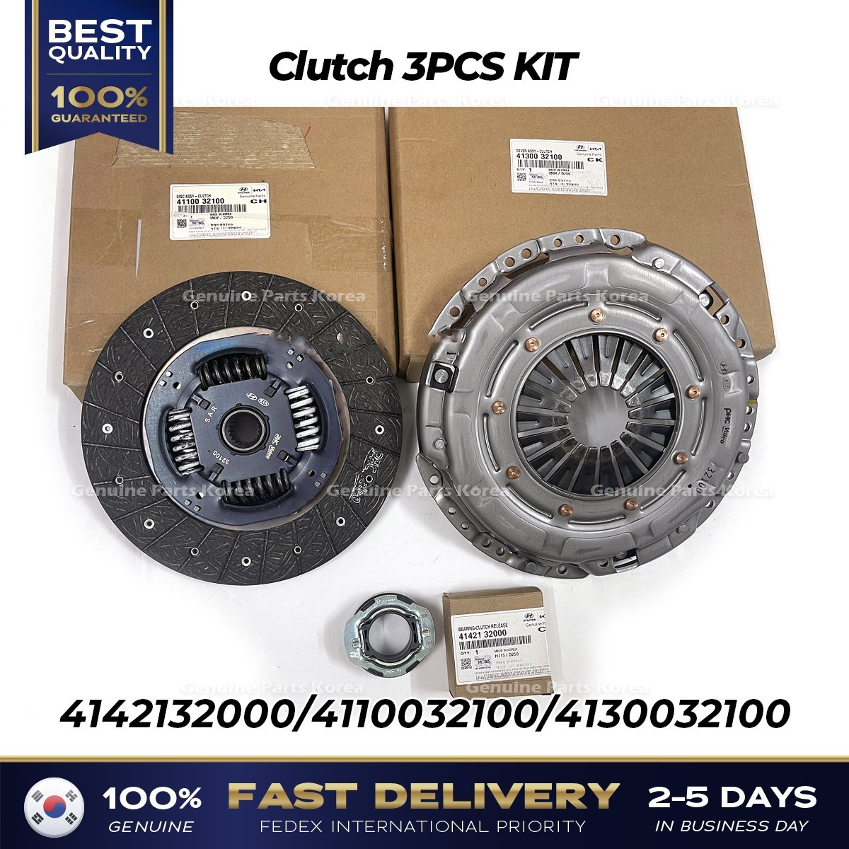 ⭐Genuine⭐ Clutch 3PCS KIT 4142132000 4110032100 4130032100 for Hyundai ...