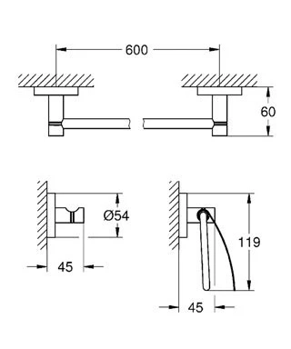 Kit de accesorios Grohe 40 775 Essentials - Foto 2 de 2