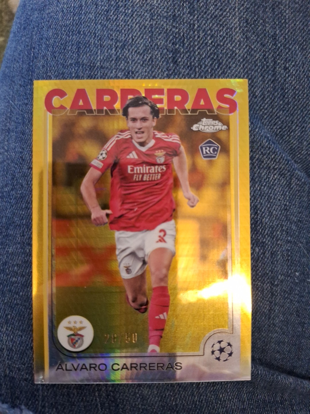 2024-25 Topps Chrome Uefa Club Competitions - Alvaro Carreras #181 Gold 28/50