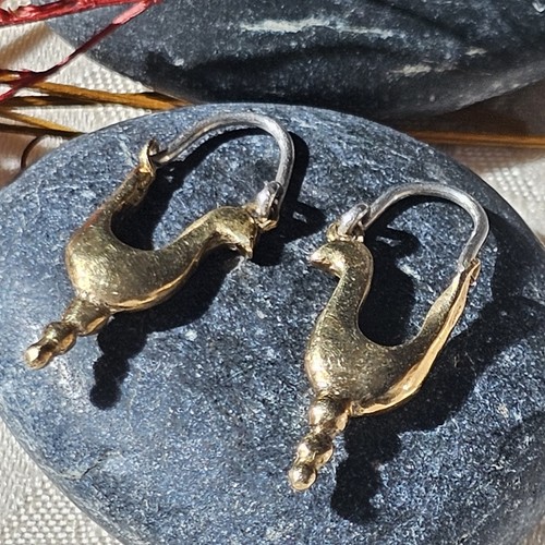 Schläfer Handwerker Silber und Messing Vögel stilisiert 26x12mm - Bild 2 von 18