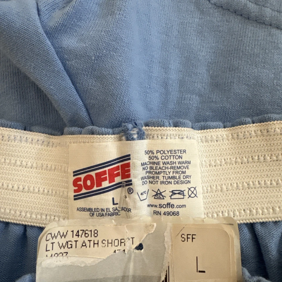 Pantalones Cortos Vintage SOFFE Junior Grande Bebé Azul Pull-on Elástico Animadora Y2K Foto 3 de 4