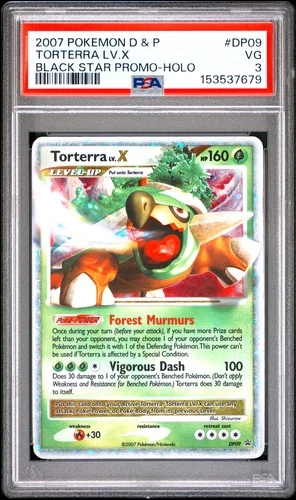 2007 Pokemon Diamond & Pearl Black Star Promo #DP09 Torterra Lv.X PSA 3