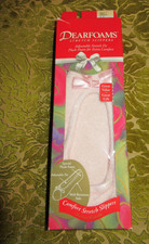 New/In Box Vintage Dearfoams Women  s Size 5-6 Comfort Stretch Slippers Pink