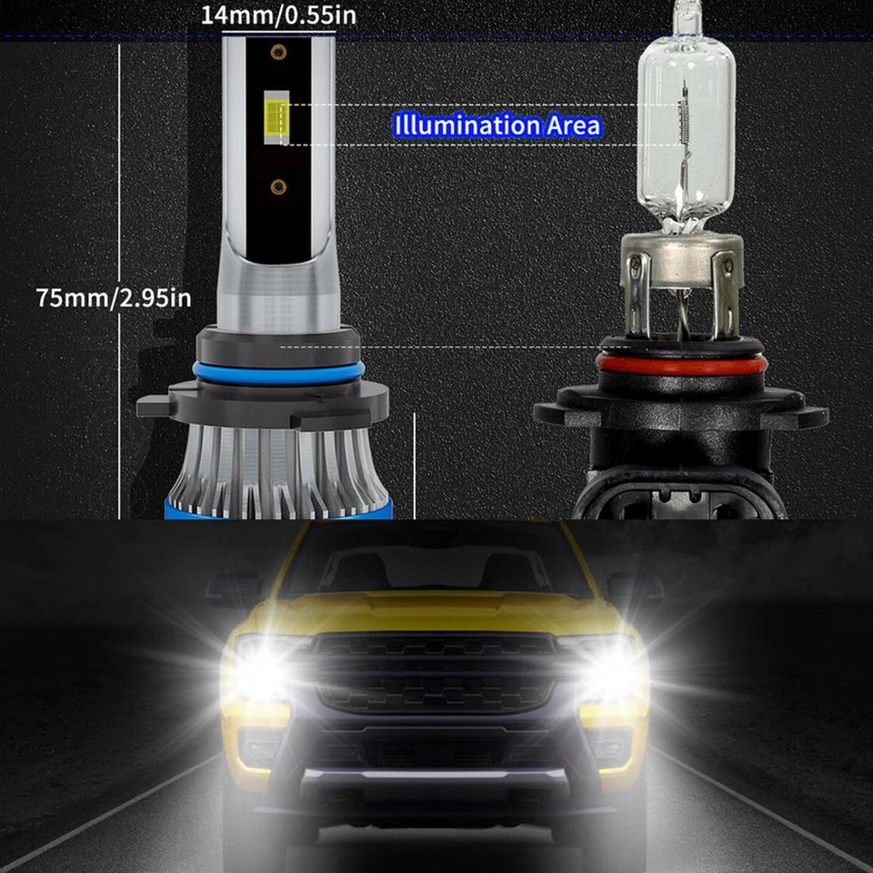 For Acura Legend 1990-1994 Combo LED Headlight High+Low Beam + Fog Light 6500K - Image 4 of 4