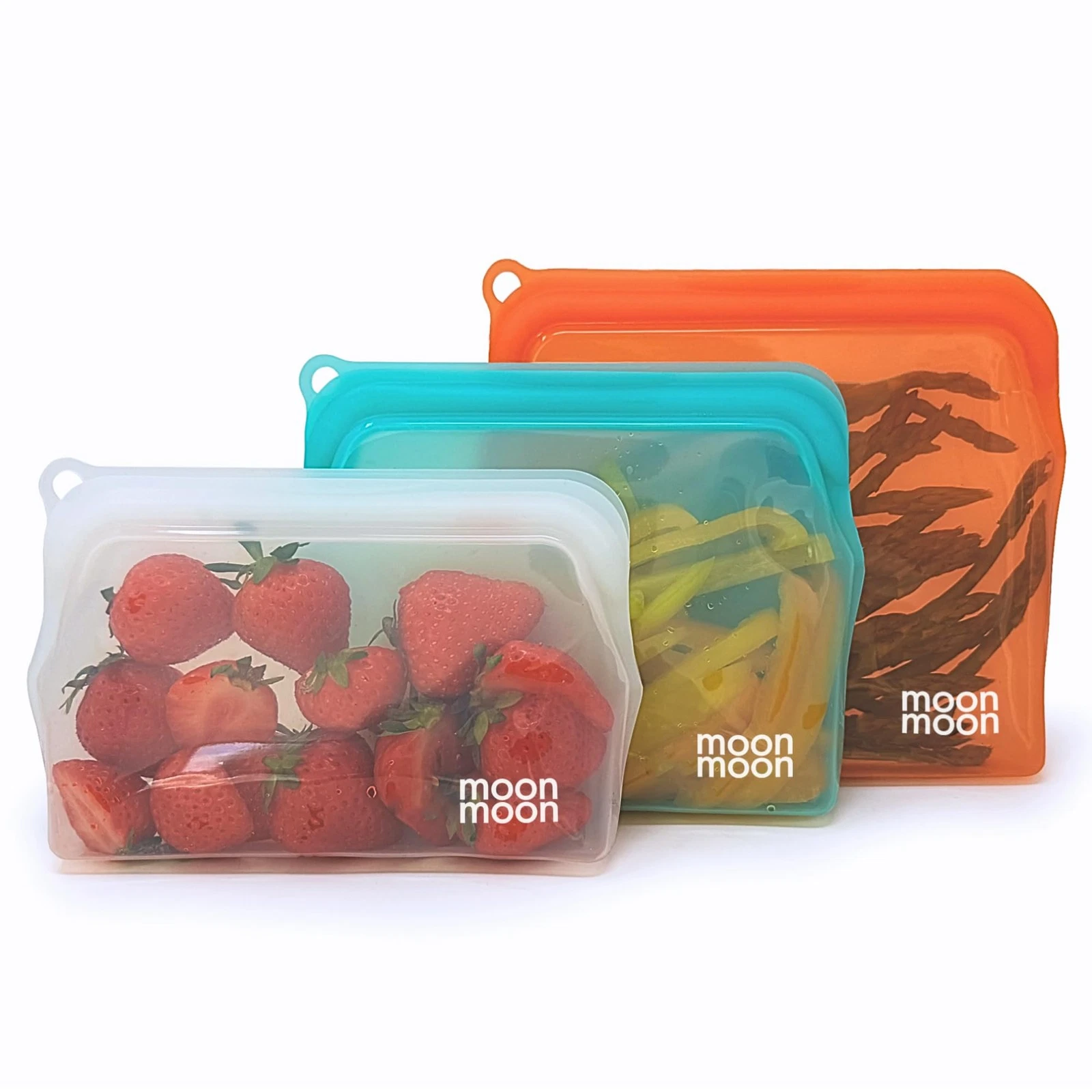 Moonmoon Reusable Silicone Freezer Bags | Leakproof Fridge & Multi, Mixed
Opens in a new window or t
