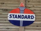 GIANT VINTAGE STANDARD  PORCELAIN GAS STATION  SIGN 30 X 26