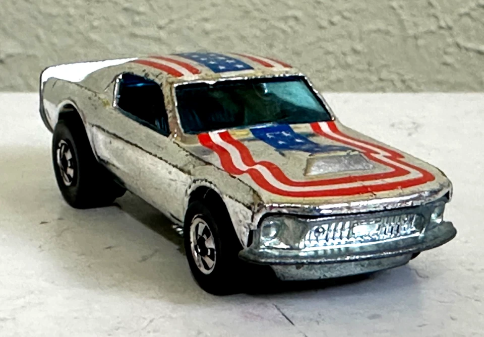 1974 Hot Wheels Blackwall Ford Mustang Stocker Stars & Stripes Super Cromado! - Imagem 3 de 4
