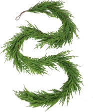 Wbhome 9Ft Real Touch Norfolk Pine Christmas Garland, Winter Greenery Garland fo
