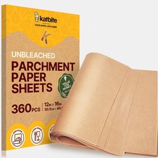Katbite Parchment Paper Sheets 360 PCS, 12x16 Inch 360 Pcs, Brown