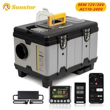 Diesel Air Heater 8KW 12V/24V 240V w/LCD Bluetooth App for Truck Boat Garage RV